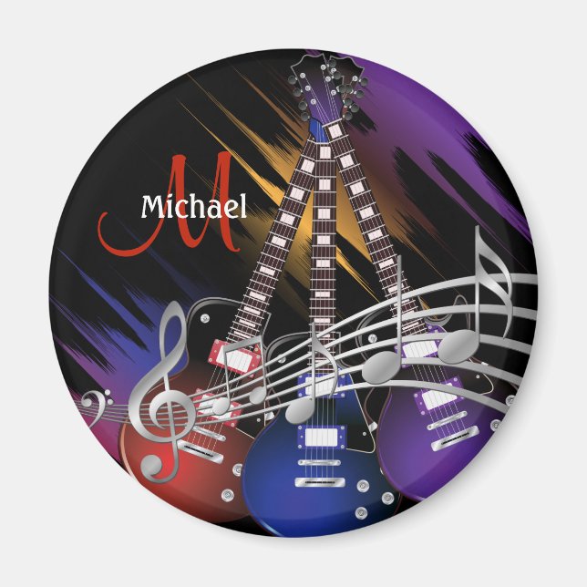Rock Guitar Music Design Magnet (Front)