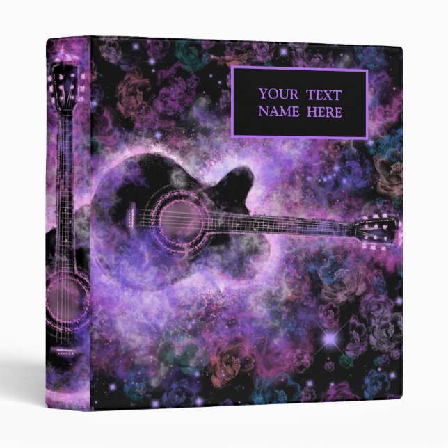 Rock Guitar Music Personalized Custom Text Binder (Front/Spine)