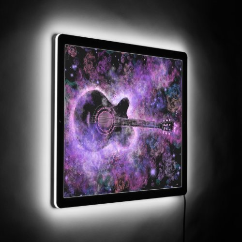 Rock Guitar Musical Purple LED Sign Gift