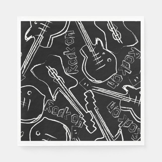 Rock guitar paper napkins (Front)