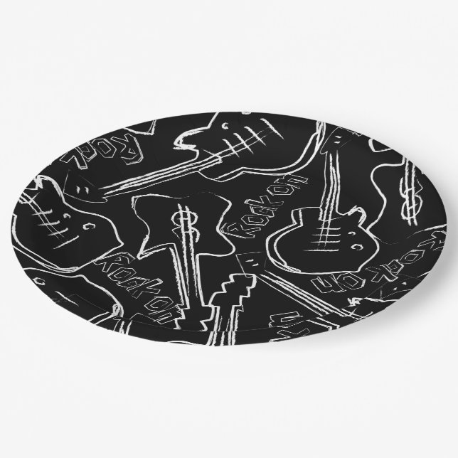 Rock guitar paper plates (Angled)