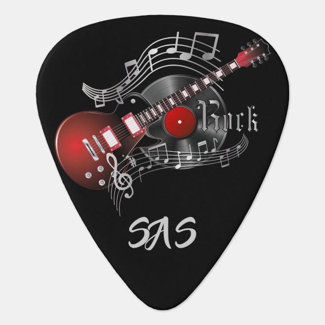 Rock Guitar - Red Guitar Pick (Front)