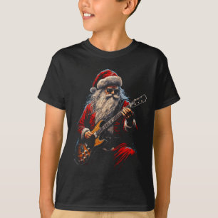 Rock Guitar Santa Claus Playing Guitar - Funny Chr T-Shirt