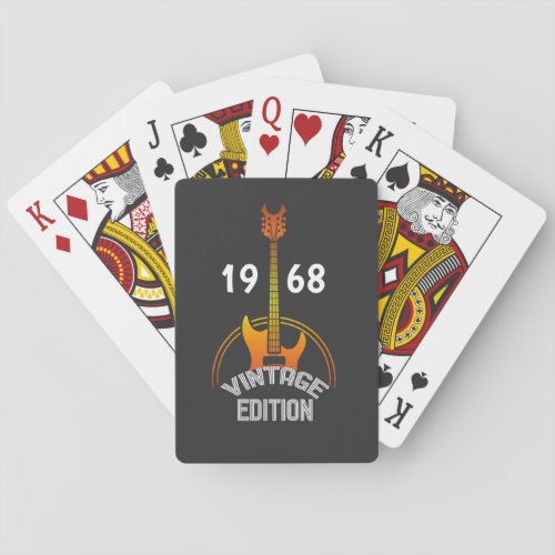 Rock Guitar Vintage Edition Custom Birthday Year   Poker Cards