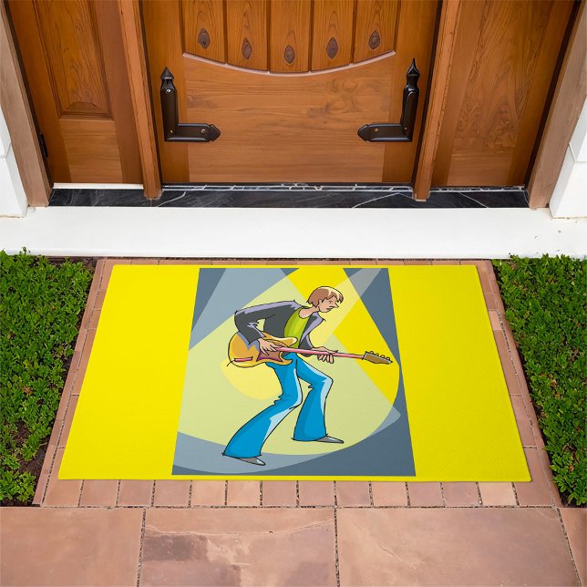 Rock Guitarist 70s Style Musician Doormat (Creator Uploaded)
