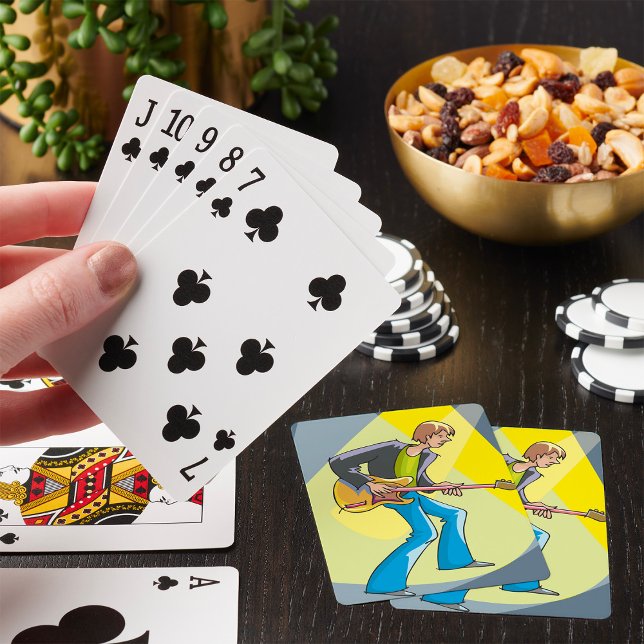 Rock Guitarist 70s Style Musician Poker Cards (Creator Uploaded)