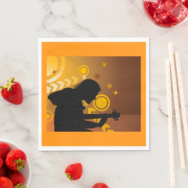 Rock Guitarist Rocker Musician Napkins (Creator Uploaded)