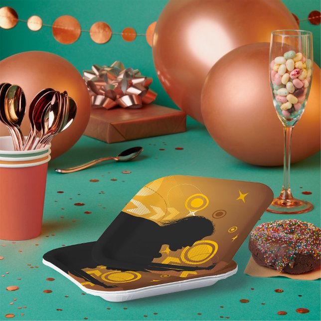 Rock Guitarist Rocker Musician Paper Plates (Creator Uploaded)