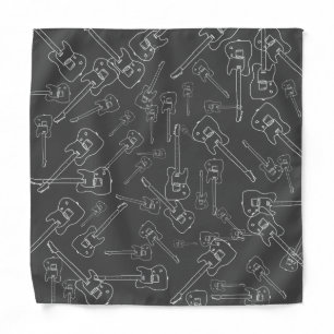 Rock Guitars allover cool dark gray Bandana