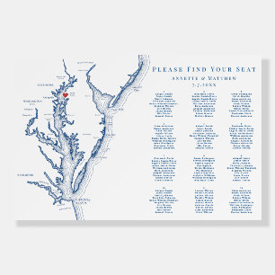 Rock Hall Maryland 12 table Wedding Seating Chart Foam Board