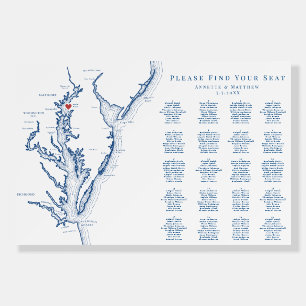 Rock Hall Maryland Wedding 20 Table Seating Chart Foam Board