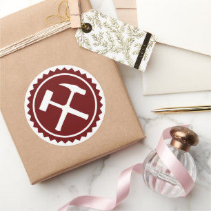 Rock Hammer Badge Classic Round Sticker