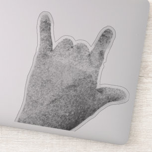 Rock hand drawn black and white sticker