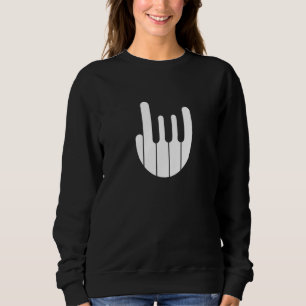 Rock Hand Piano Keyboard - Funny Cool Pianist Keyb Sweatshirt