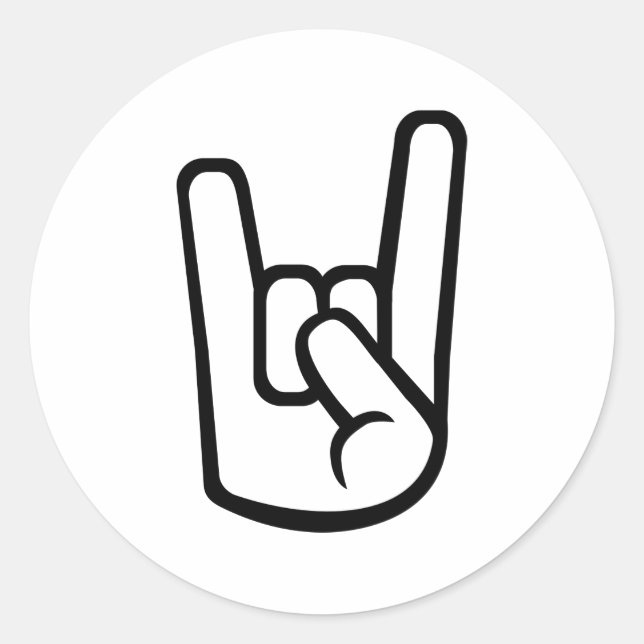 Rock Hand sign Classic Round Sticker (Front)