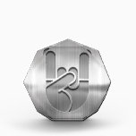 Rock Hand Steel Award<br><div class="desc">A faux finish brushed steel rock hand for extra hard metal heads. T-shirts, novelty gift swag.</div>