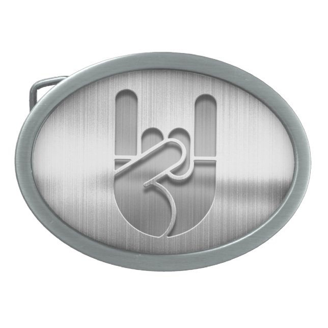 Rock Hand Steel Belt Buckle (Front)