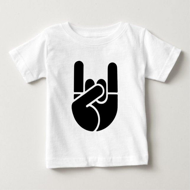 Rock Hand Stencil Baby T-Shirt (Front)