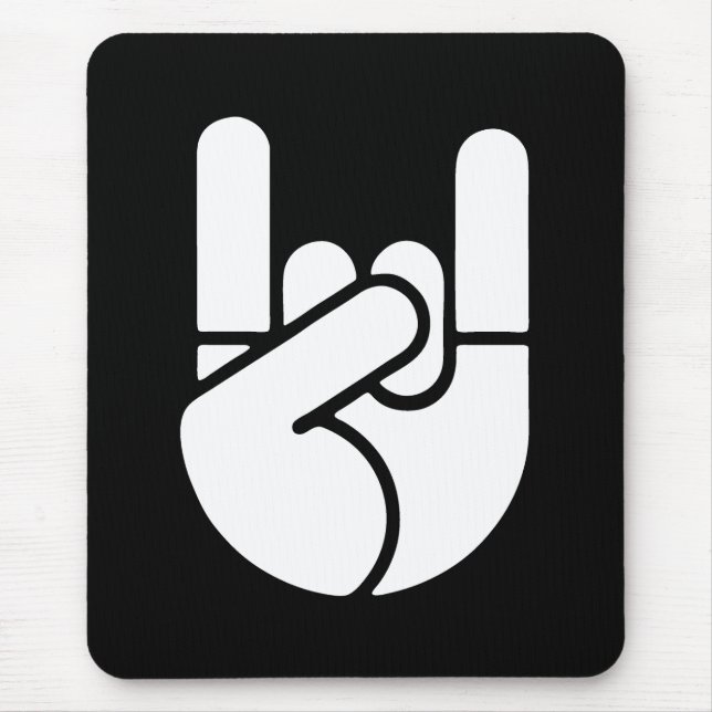 Rock Hand Stencil Mouse Pad (Front)
