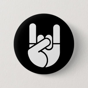 Rock Hand Stencil Pinback Button