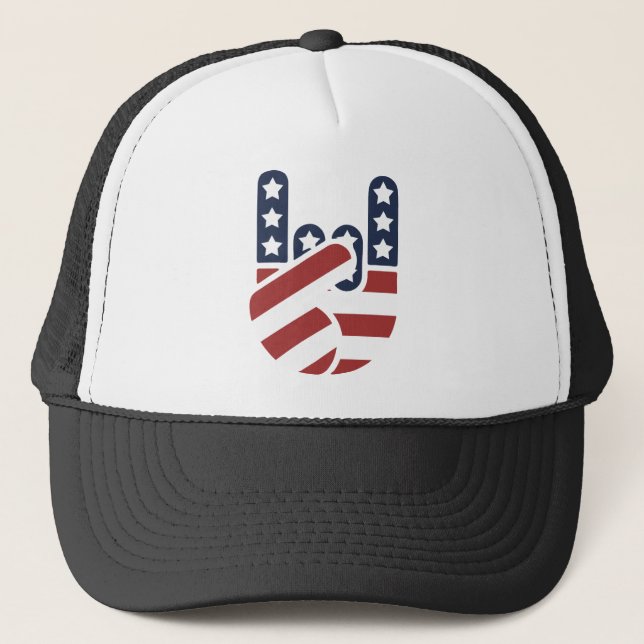 Rock Hand USA Trucker Hat (Front)