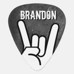 Rock Hand With Your Name Guitar Pick