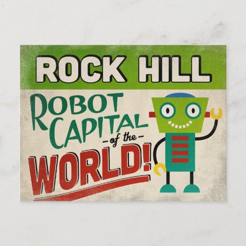 Rock Hill South Carolina Robot _ Funny Vintage Postcard