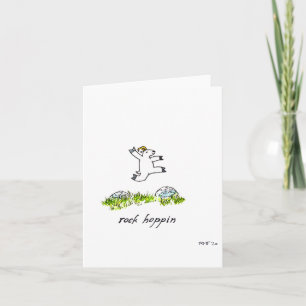 "Rock Hoppin'" blank greeting card