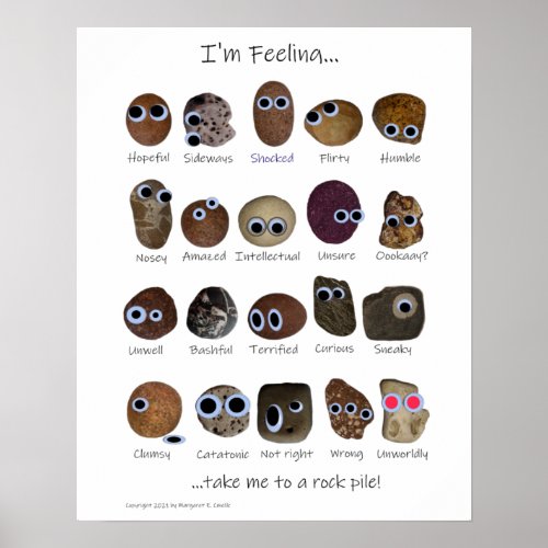 Rock Hound Emotions Rocks with Googly Eyes Poster