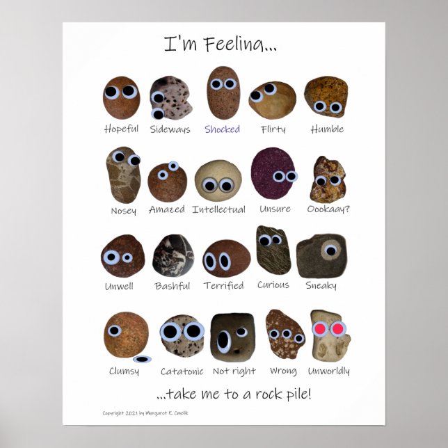 Rock Hound Emotions, Rocks with Googly Eyes Poster (Front)