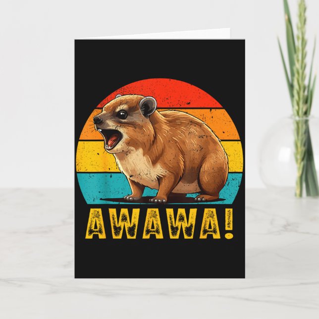 Rock Hyrax Lover Awawa Funny Groundhog Die  Card (Front)