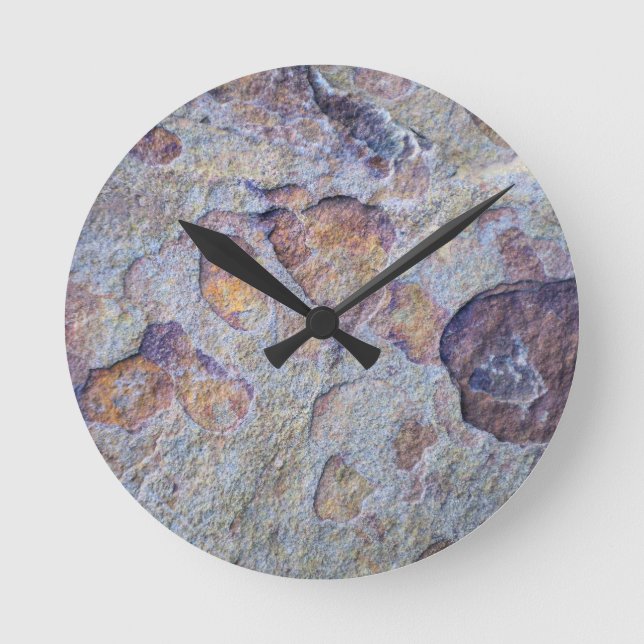 Rock Iron Ore Stone Round Clock (Front)
