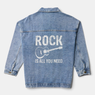 Rock is all you need Rock and Roll Rocker Denim Jacket