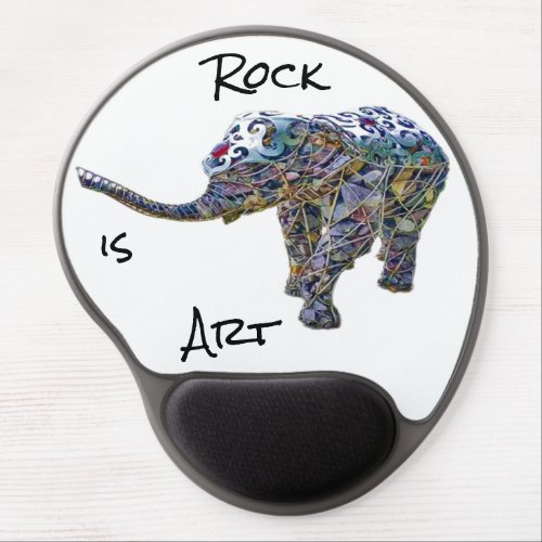 Rock is Art Elephant Ergonomic Mouse Pad
