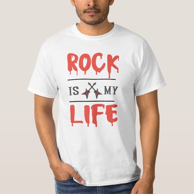 rock is my life :classic t-shirt (Front)