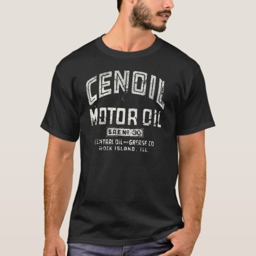 Rock Island Motor Oil _ Vintage Black T_Shirt