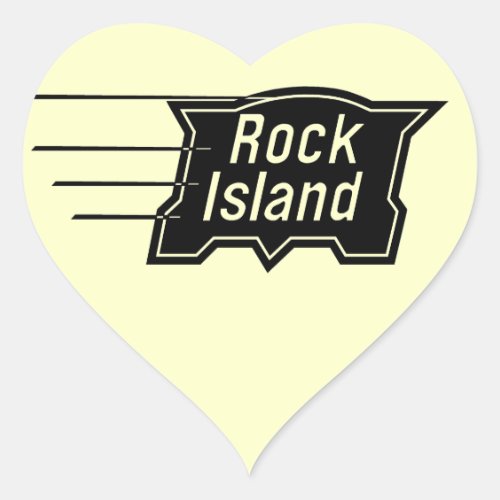 Rock Island Railroad Speed Logo Heart Sticker