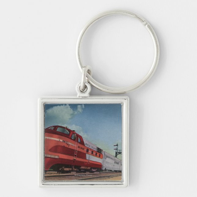 Rock Island RocketStreamlined Train Keychain (Front)