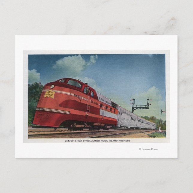 Rock Island RocketStreamlined Train Postcard (Front)