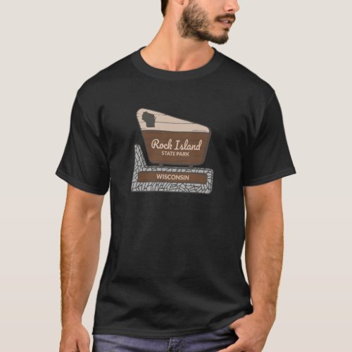 Rock Island State Park Wisconsin Welcome Sign Vaca T_Shirt
