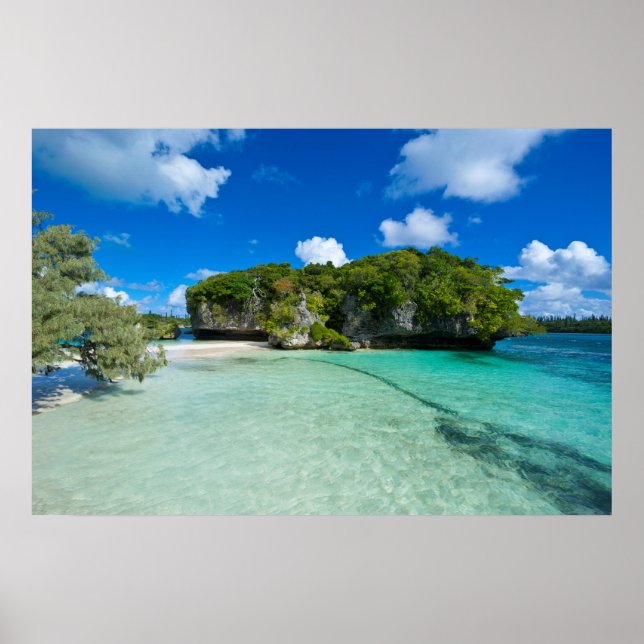 Rock Islet On The Beach Poster (Front)