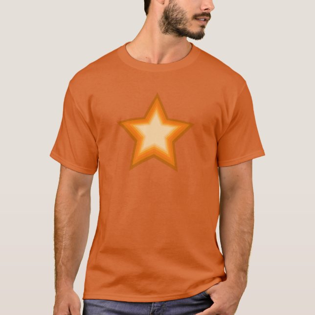 Rock It Orange Five Pointed Star - Seven Levels T-Shirt (Front)