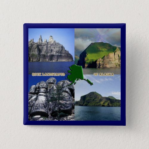 Rock Landscapes of Alaska Collage Button