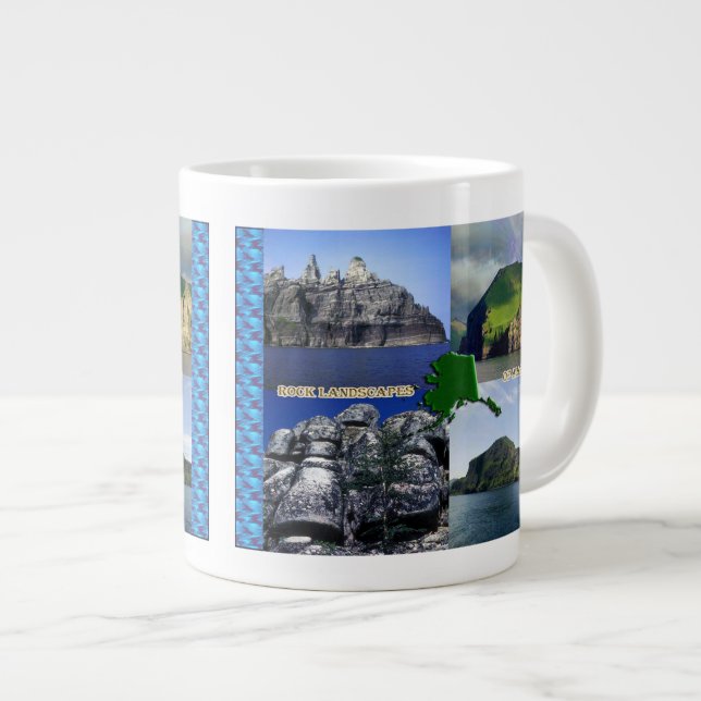 Rock Landscapes of Alaska Collage Giant Coffee Mug (Front Right)