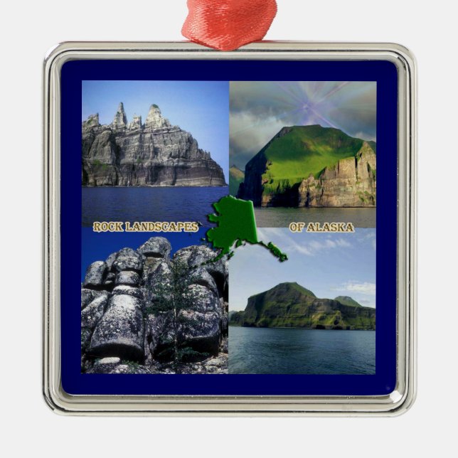 Rock Landscapes of Alaska Collage Metal Ornament (Front)