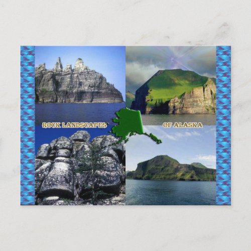 Rock Landscapes of Alaska Collage Postcard