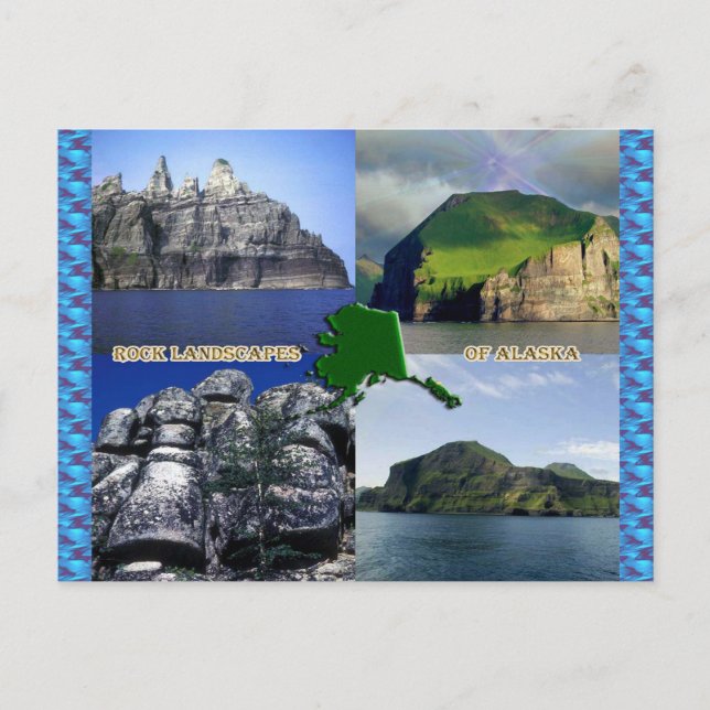 Rock Landscapes of Alaska Collage Postcard (Front)