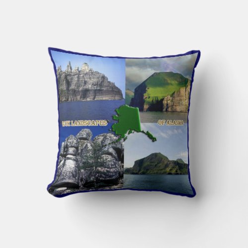 Rock Landscapes of Alaska Collage Throw Pillow