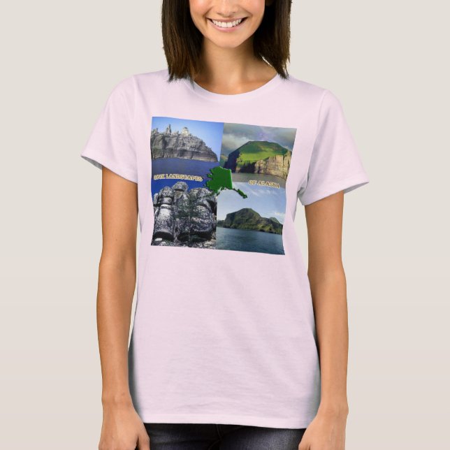 Rock Landscapes of Alaska Collage Womens T-Shirt (Front)