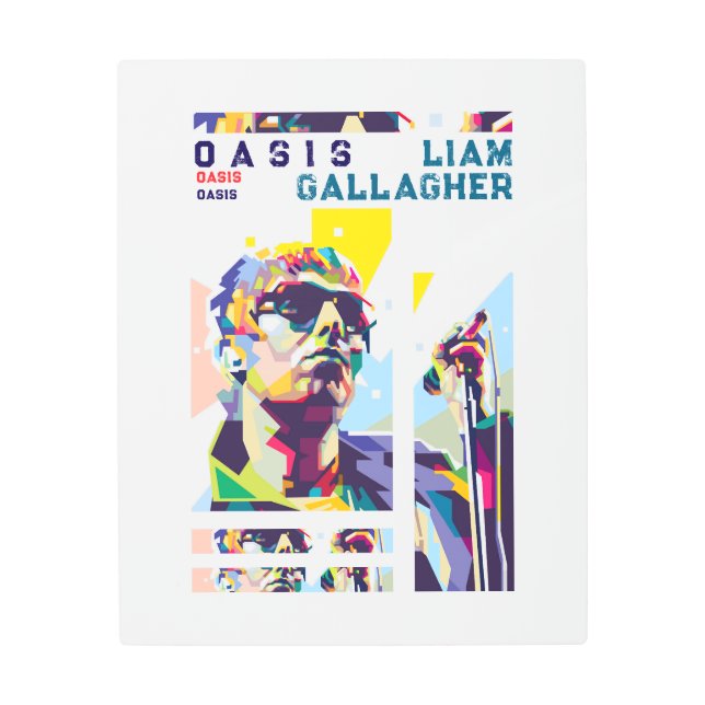 Rock Legend Liam Gallagher–Classic 90s Music Fan Metal Print (Front)